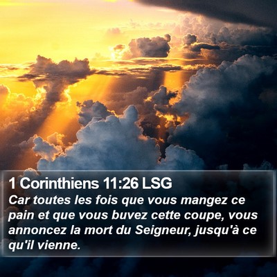 1 Corinthiens 11:26 LSG Bible Verse Image