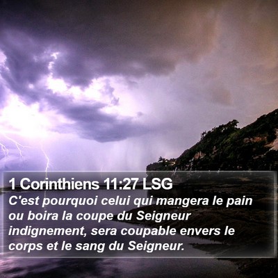 1 Corinthiens 11:27 LSG Bible Verse Image