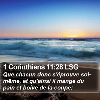 1 Corinthiens 11:28 LSG Bible Verse Image