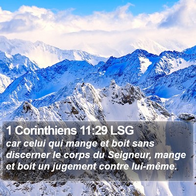 1 Corinthiens 11:29 LSG Bible Verse Image