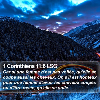 1 Corinthiens 11:6 LSG Bible Verse Image