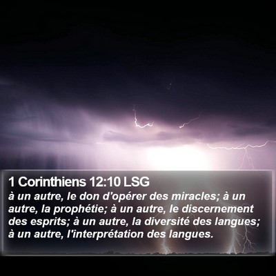 1 Corinthiens 12:10 LSG Bible Verse Image