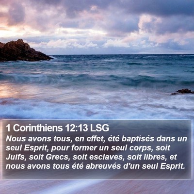 1 Corinthiens 12:13 LSG Bible Verse Image