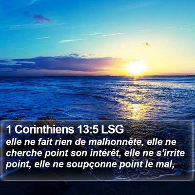 1 Corinthiens 13:5 LSG Bible Verse Image
