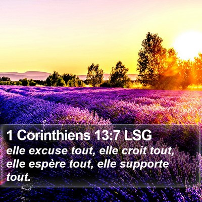 1 Corinthiens 13:7 LSG Bible Verse Image