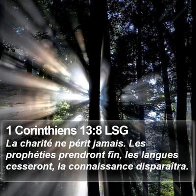 1 Corinthiens 13:8 LSG Bible Verse Image