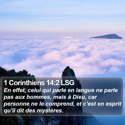 1 Corinthiens 14:2 LSG Bible Verse Image