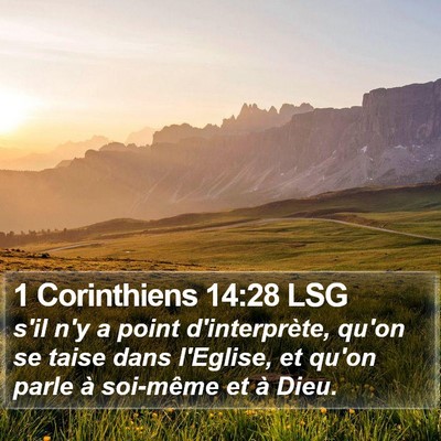 1 Corinthiens 14:28 LSG Bible Verse Image