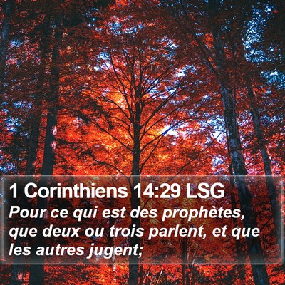 1 Corinthiens 14:29 LSG Bible Verse Image