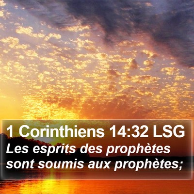 1 Corinthiens 14:32 LSG Bible Verse Image