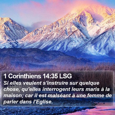 1 Corinthiens 14:35 LSG Bible Verse Image