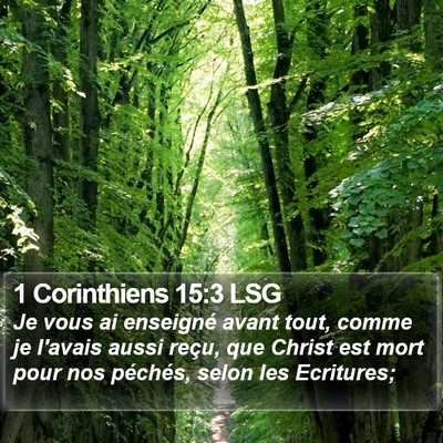 1 Corinthiens 15:3 LSG Bible Verse Image