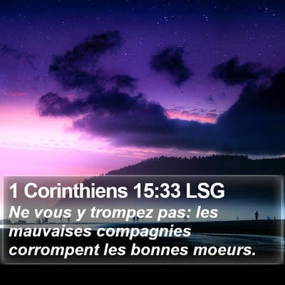 1 Corinthiens 15:33 LSG Bible Verse Image