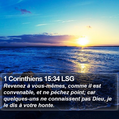 1 Corinthiens 15:34 LSG Bible Verse Image
