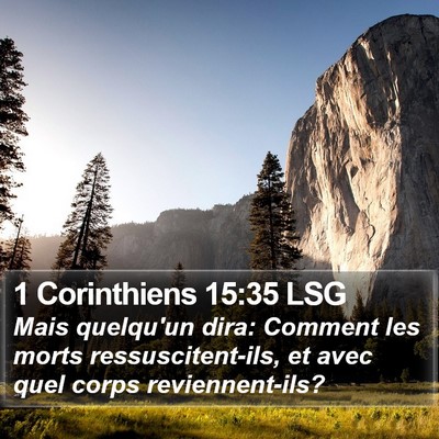 1 Corinthiens 15:35 LSG Bible Verse Image