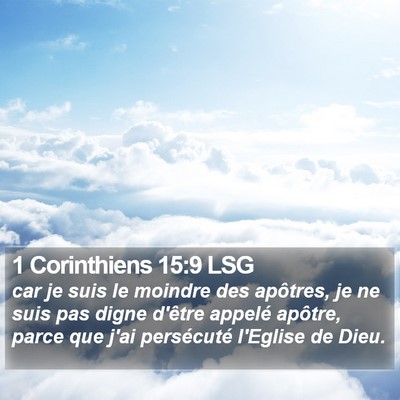 1 Corinthiens 15:9 LSG Bible Verse Image
