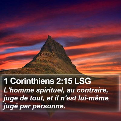 1 Corinthiens 2:15 LSG Bible Verse Image