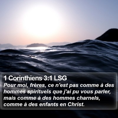 1 Corinthiens 3:1 LSG Bible Verse Image