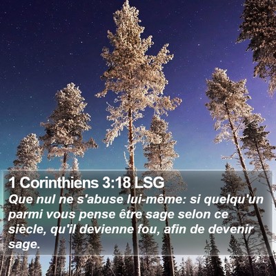 1 Corinthiens 3:18 LSG Bible Verse Image