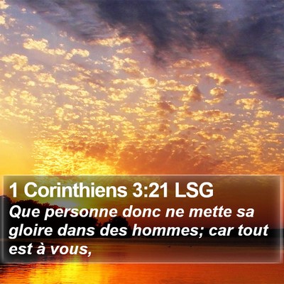 1 Corinthiens 3:21 LSG Bible Verse Image