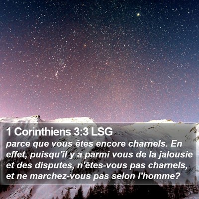 1 Corinthiens 3:3 LSG Bible Verse Image
