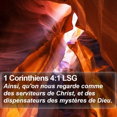 1 Corinthiens 4:1 LSG Bible Verse Image