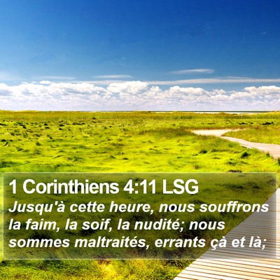 1 Corinthiens 4:11 LSG Bible Verse Image