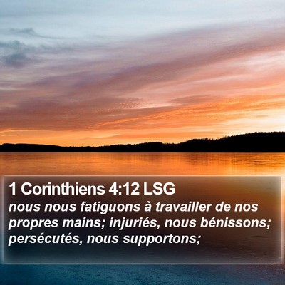 1 Corinthiens 4:12 LSG Bible Verse Image