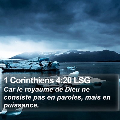 1 Corinthiens 4:20 LSG Bible Verse Image