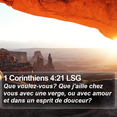 1 Corinthiens 4:21 LSG Bible Verse Image