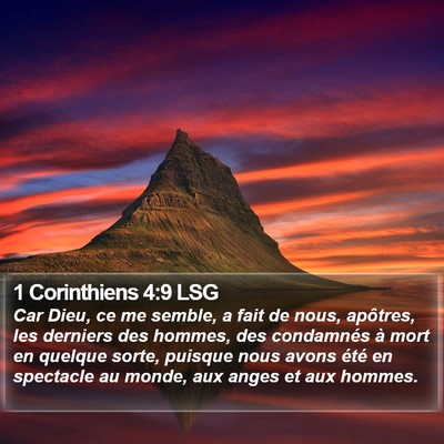 1 Corinthiens 4:9 LSG Bible Verse Image