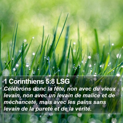 1 Corinthiens 5:8 LSG Bible Verse Image