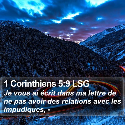 1 Corinthiens 5:9 LSG Bible Verse Image