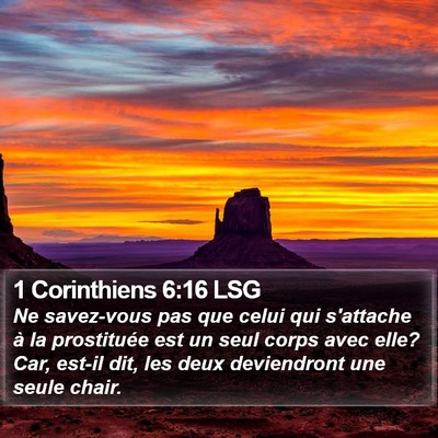 1 Corinthiens 6:16 LSG Bible Verse Image