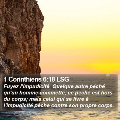 1 Corinthiens 6:18 LSG Bible Verse Image