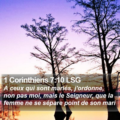 1 Corinthiens 7:10 LSG Bible Verse Image