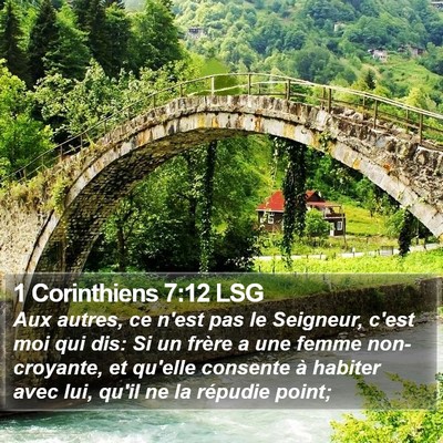 1 Corinthiens 7:12 LSG Bible Verse Image