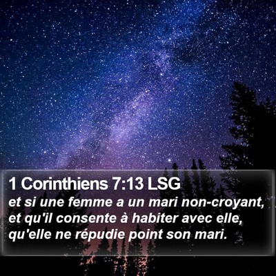 1 Corinthiens 7:13 LSG Bible Verse Image