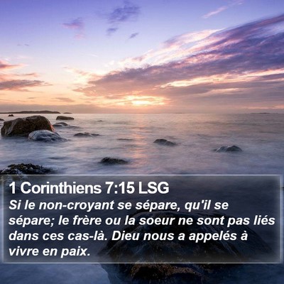 1 Corinthiens 7:15 LSG Bible Verse Image