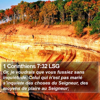 1 Corinthiens 7:32 LSG Bible Verse Image