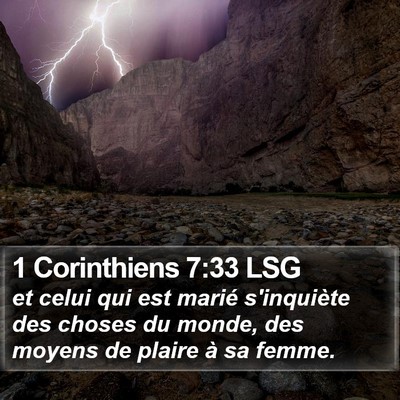 1 Corinthiens 7:33 LSG Bible Verse Image