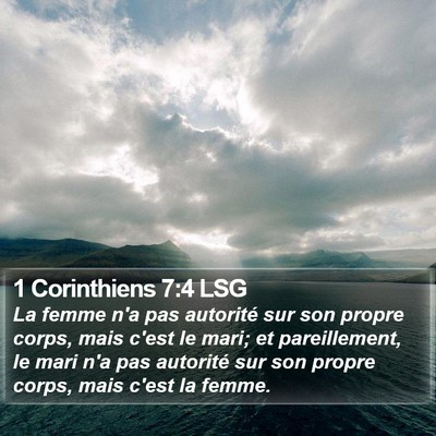 1 Corinthiens 7:4 LSG Bible Verse Image
