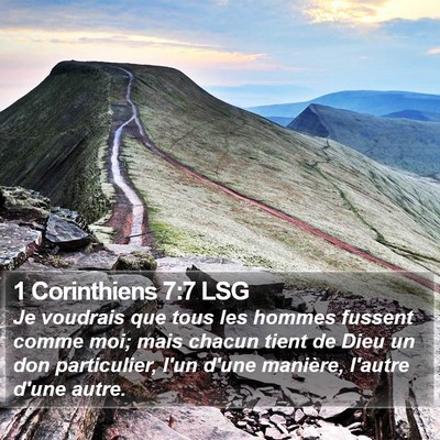1 Corinthiens 7:7 LSG Bible Verse Image