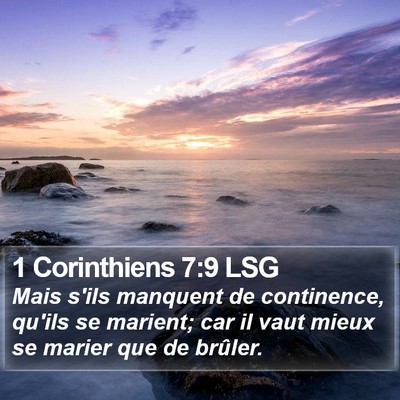 1 Corinthiens 7:9 LSG Bible Verse Image