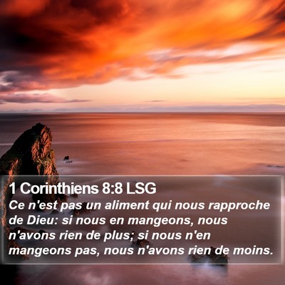 1 Corinthiens 8:8 LSG Bible Verse Image