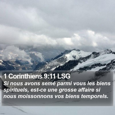 1 Corinthiens 9:11 LSG Bible Verse Image