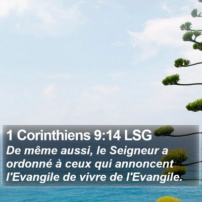 1 Corinthiens 9:14 LSG Bible Verse Image