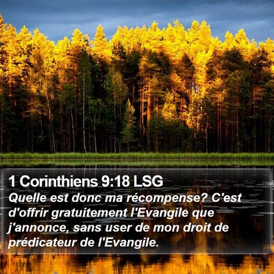1 Corinthiens 9:18 LSG Bible Verse Image