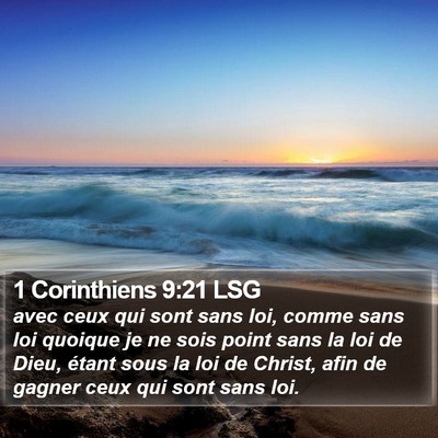 1 Corinthiens 9:21 LSG Bible Verse Image