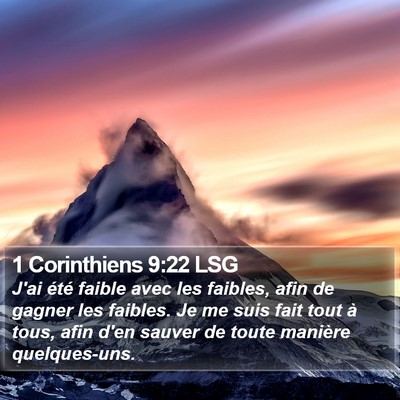 1 Corinthiens 9:22 LSG Bible Verse Image